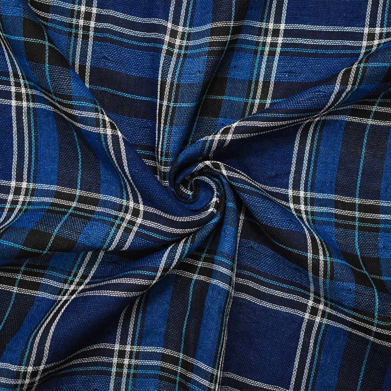 Deep Blue-Black Famous Maker Cotton Plaid Double Gauze Woven Fabric By the Yard
